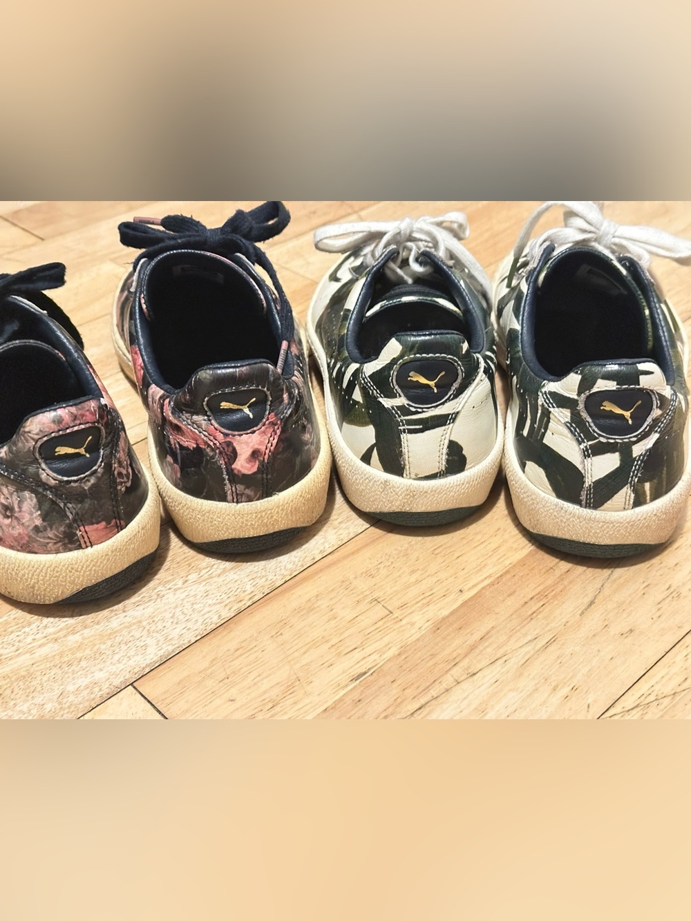 Two Puma x House of Hackney Sneakers - Dark Floral & Green Palm Low-Tops